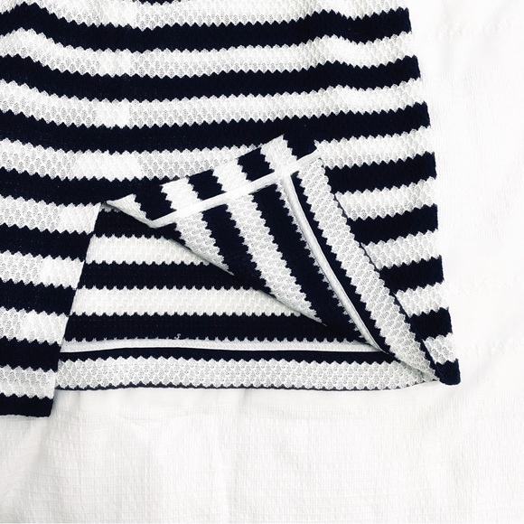 Diane VON FURSTENBERG WALDA WHITE NAVY STRIPED KNITTED SKIRT 8 - Picture 7 of 7